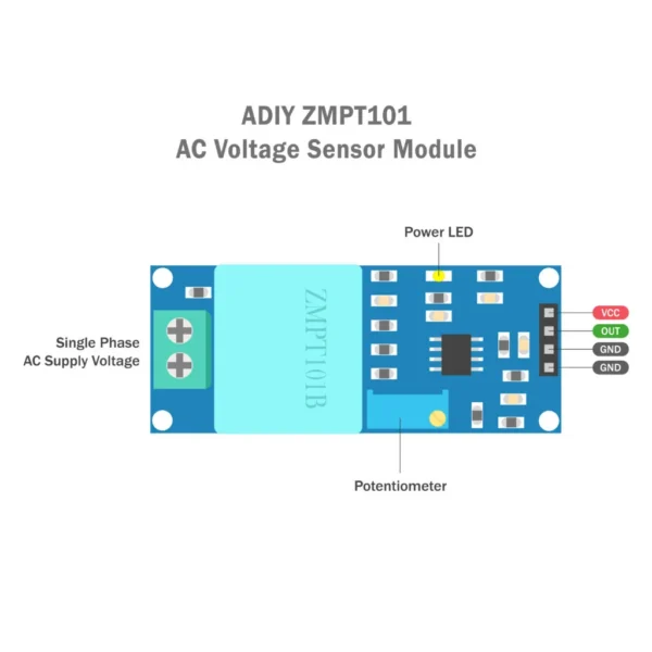 ZMPT101B Voltage Sensor Module – AC Voltage Detection for Arduino - Image 2