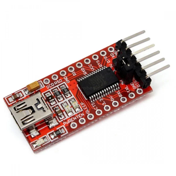 FTDI USB to TTL Serial Adapter – 6 Pin, 3.3V/5V (Red)