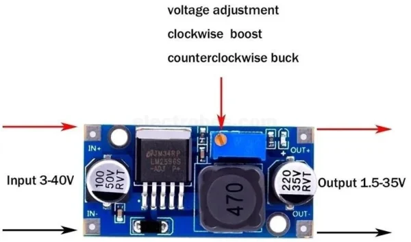 LM2596 DC-DC Buck Converter Module – Adjustable Step-Down Power Supply - Image 3